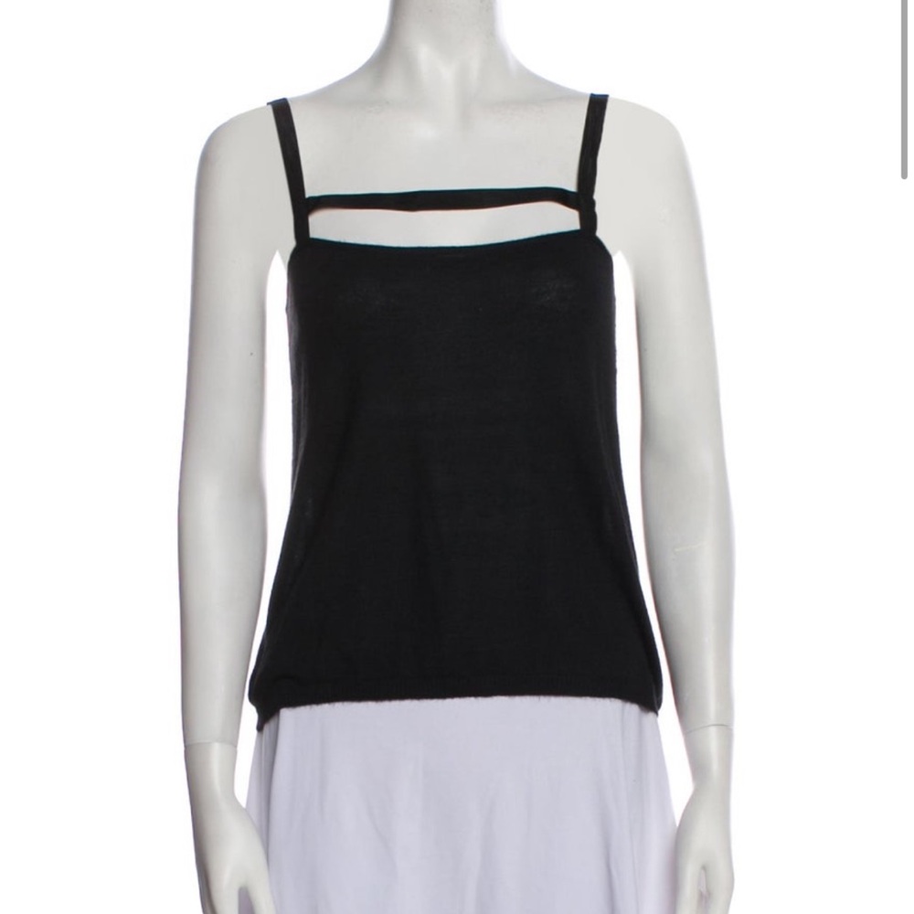 Bill Blass Black Knit Vintage 1990s Sleeveless Top XS